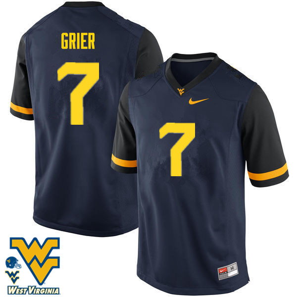NCAA Men's Will Grier West Virginia Mountaineers Navy #7 Nike Stitched Football College Authentic Jersey FD23A44BG